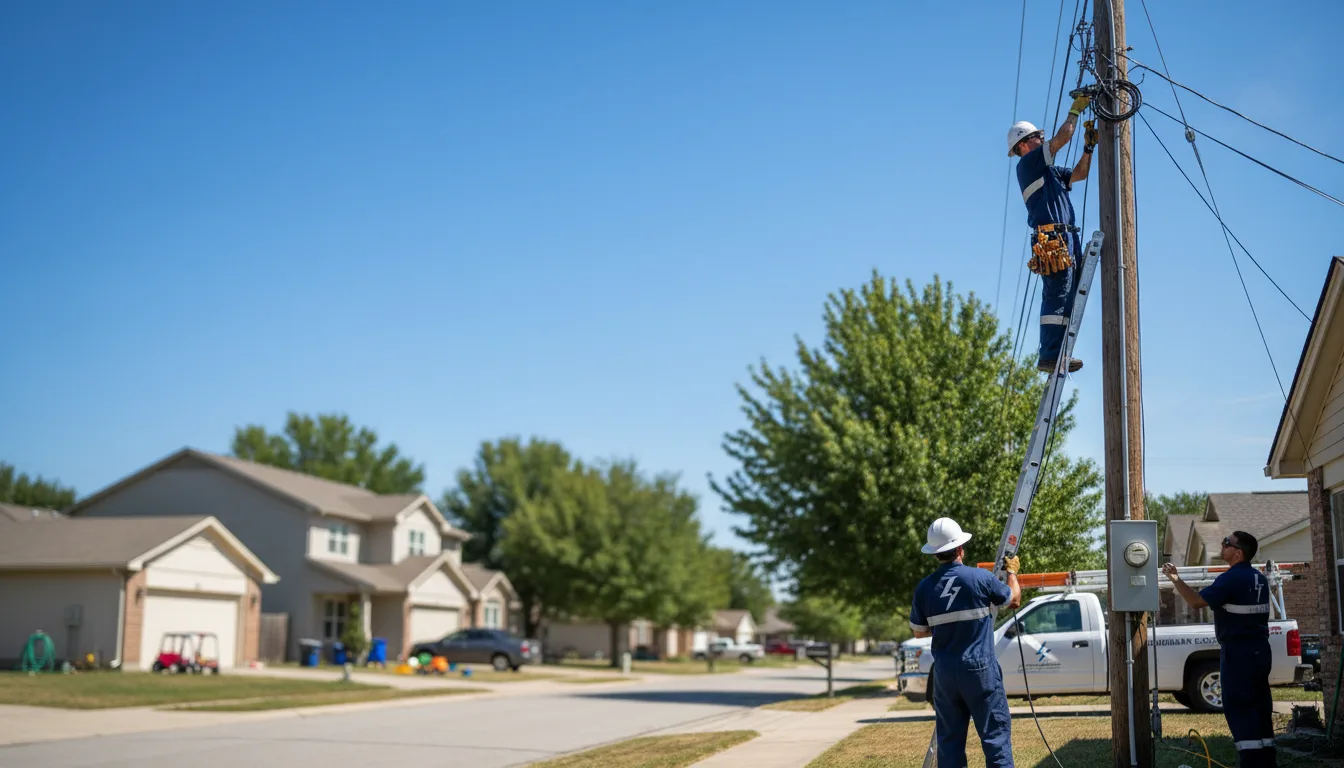Residential electrician providing installation services in Tioga, TX
